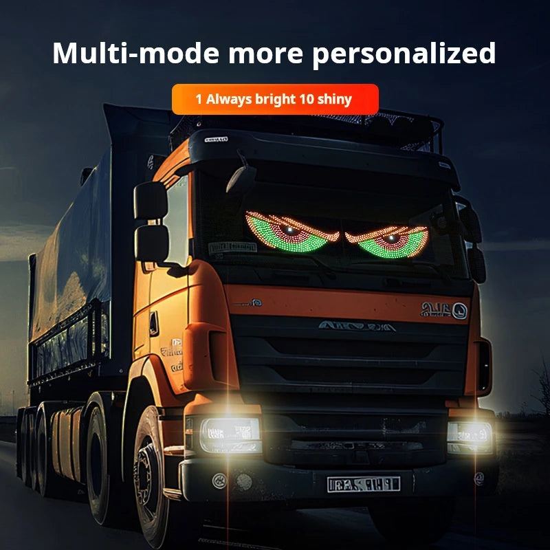 LED Matrix Pixel Panel Display Screen Flexible RGB USB Car Windshield Devil Eyes Lights for Car Truck Off-road SUV