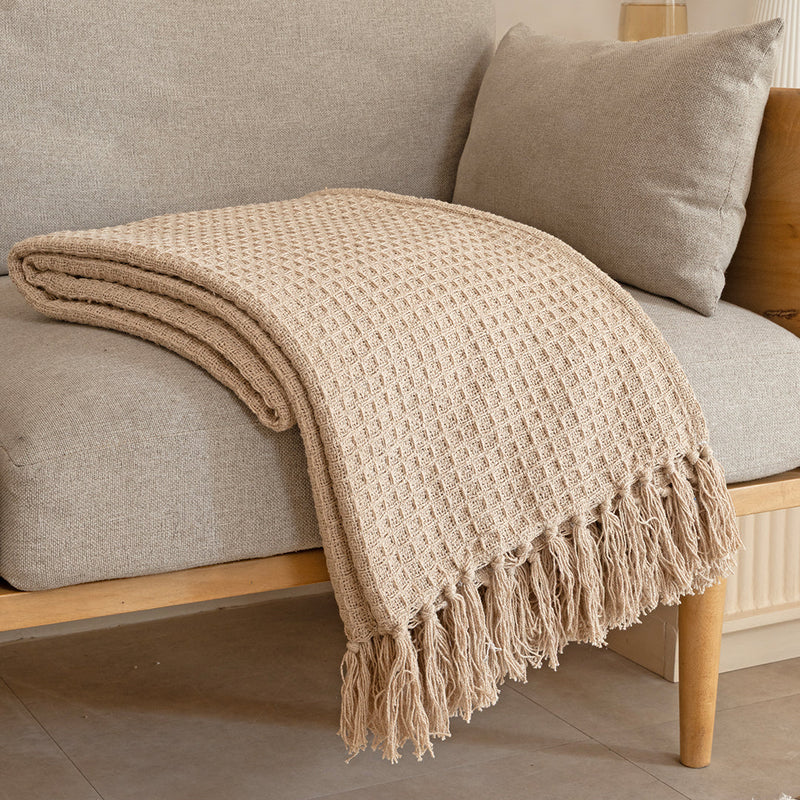 Beige - Waffle Throw-2