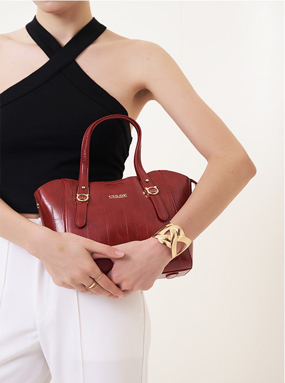 Culge Chicago "The Drake" Convertible Satchel – Crimson Noir-7