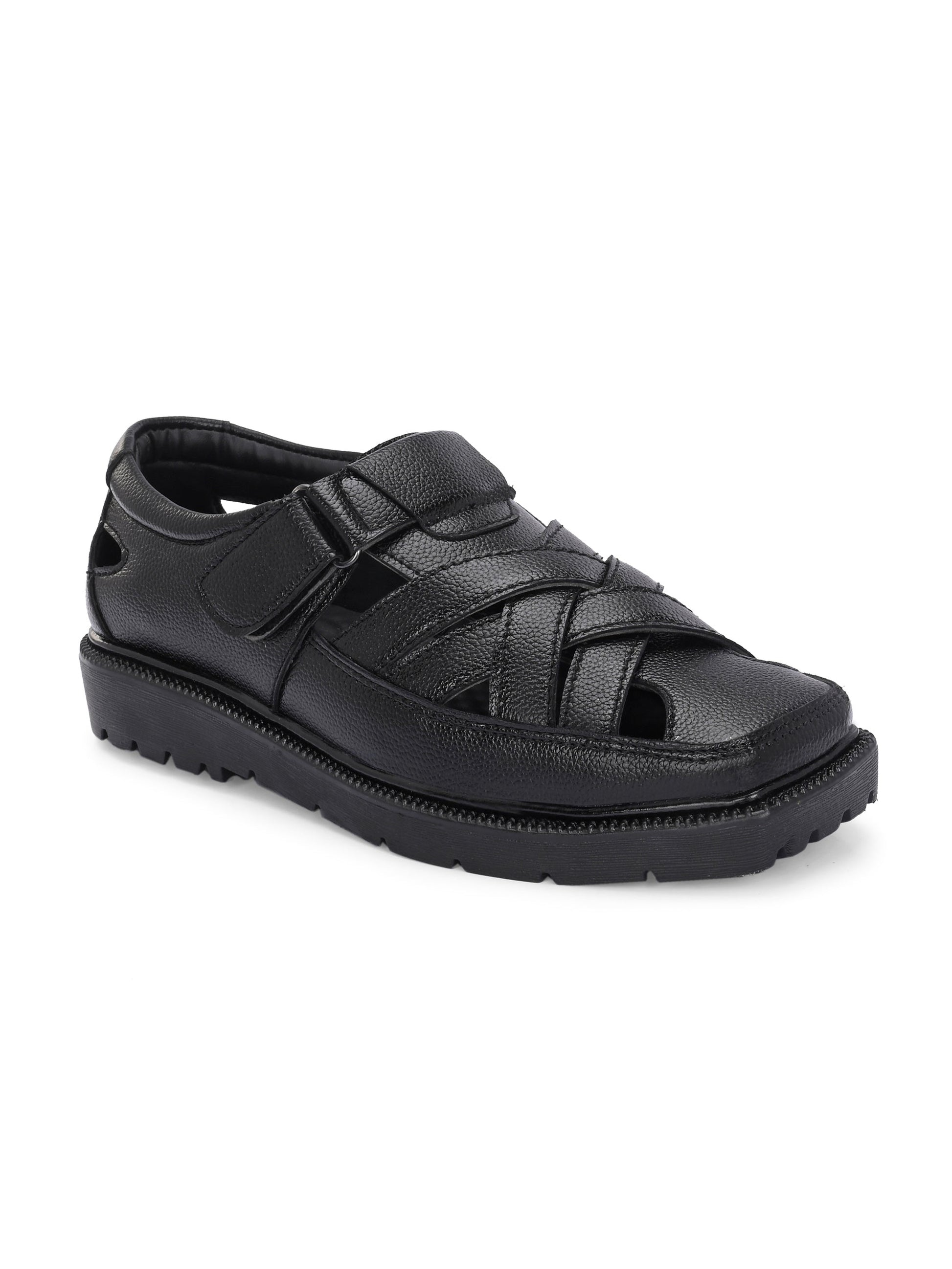Men Shoe-Style Faux Leather Casual Slip On Sandals-1