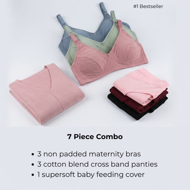 Non Padded New Mom Essential Combo- 7 Pieces