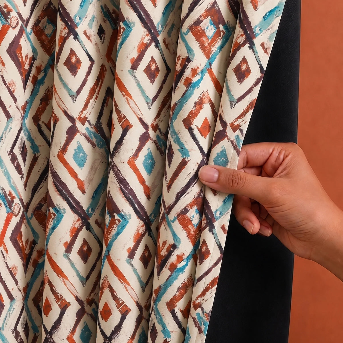 Imprimer Geometric - DP Rod Pocket Blackout Curtain (Multicolor)