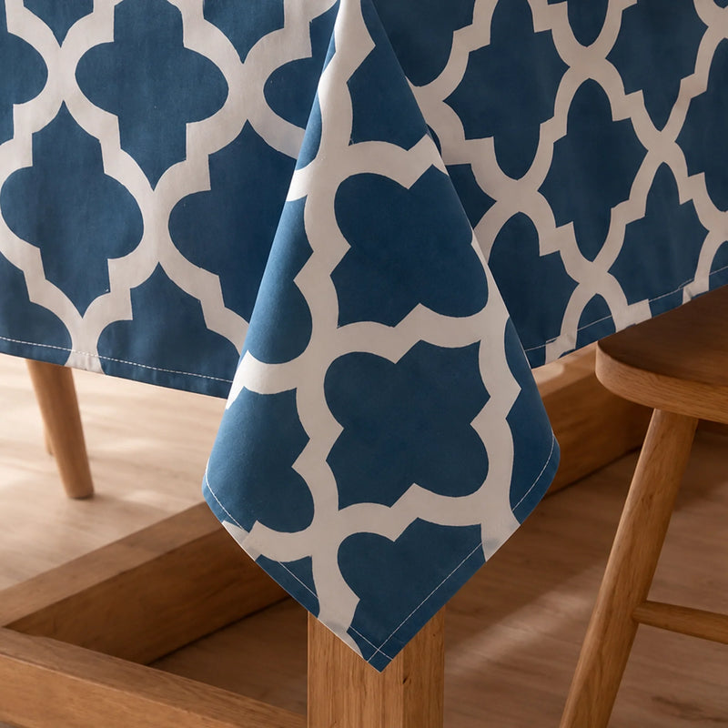 Imprimer Quatrefoil - Printed Table Cover (Blue)-2