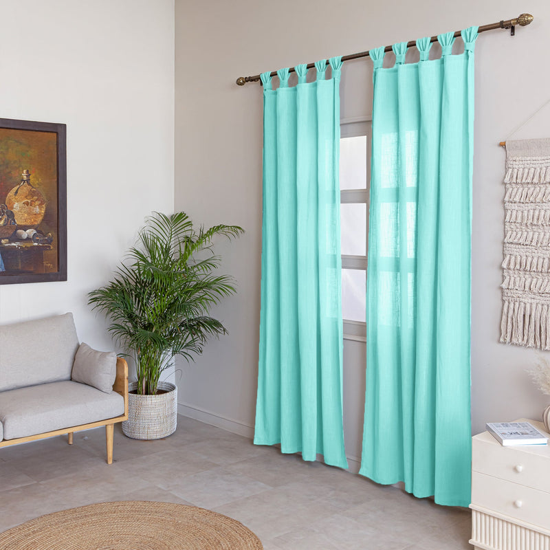 Fort Absolute - Twist Tab Top Sheer Curtain (Celeste)-2
