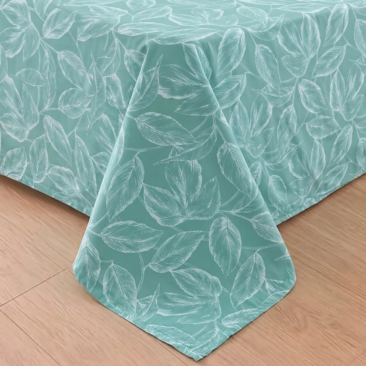 Imprimer Lilac - Leaf Printed Dohar Blanket (Aqua Blue)