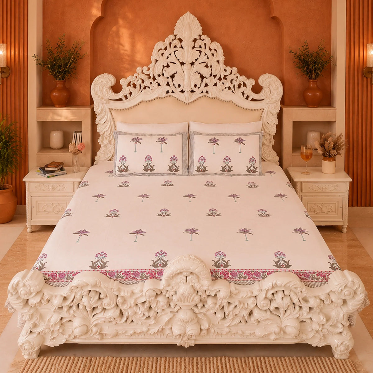 Empire Aura - Handblock Bedsheet-4