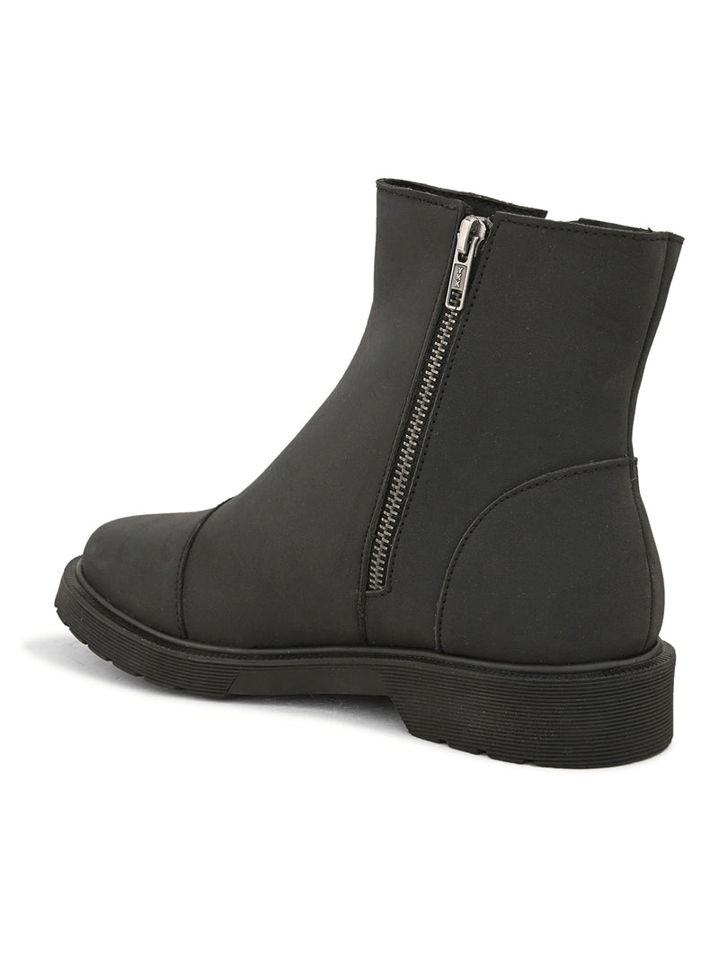 EL PASO Women Black Faux Leather Casual Chelsea Boots-5