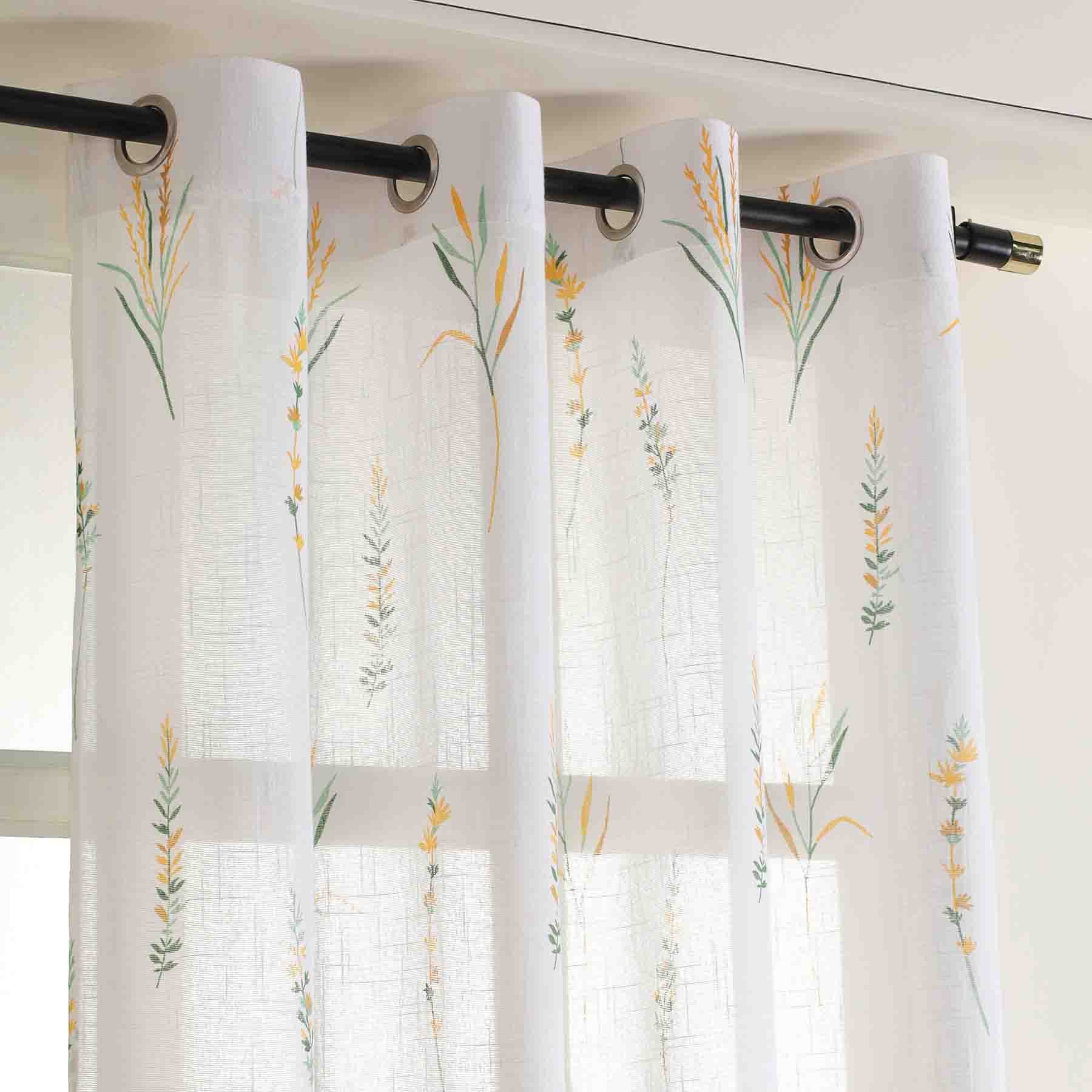 Imprimer Leafscape - Printed Eyelet Sheer Curtain