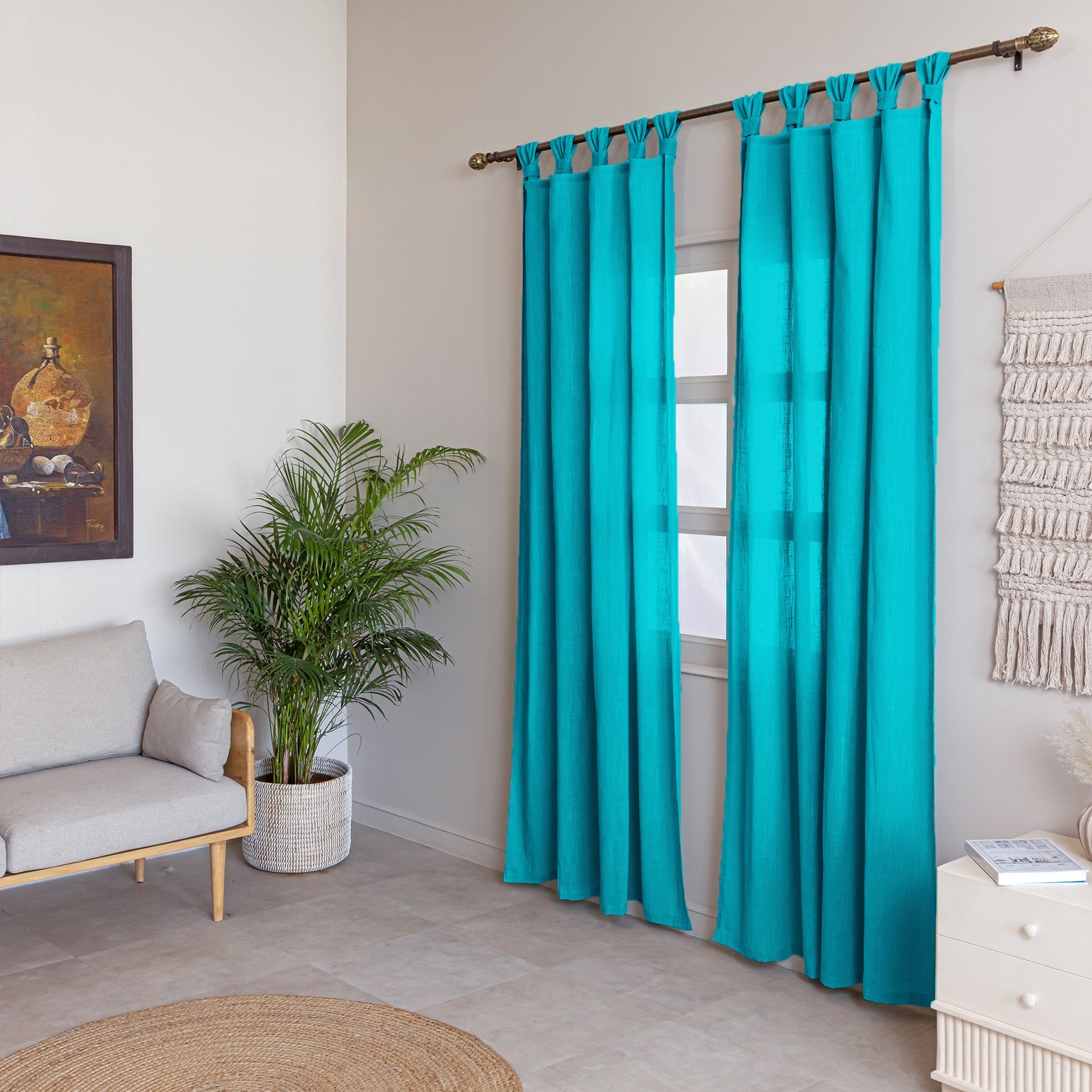 Fort Absolute - Twist Tab Top Sheer Curtain (Blue)