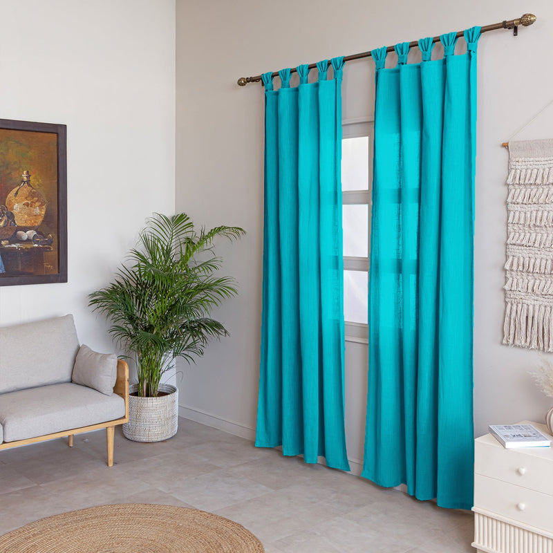 Fort Absolute - Twist Tab Top Sheer Curtain (Blue)-2