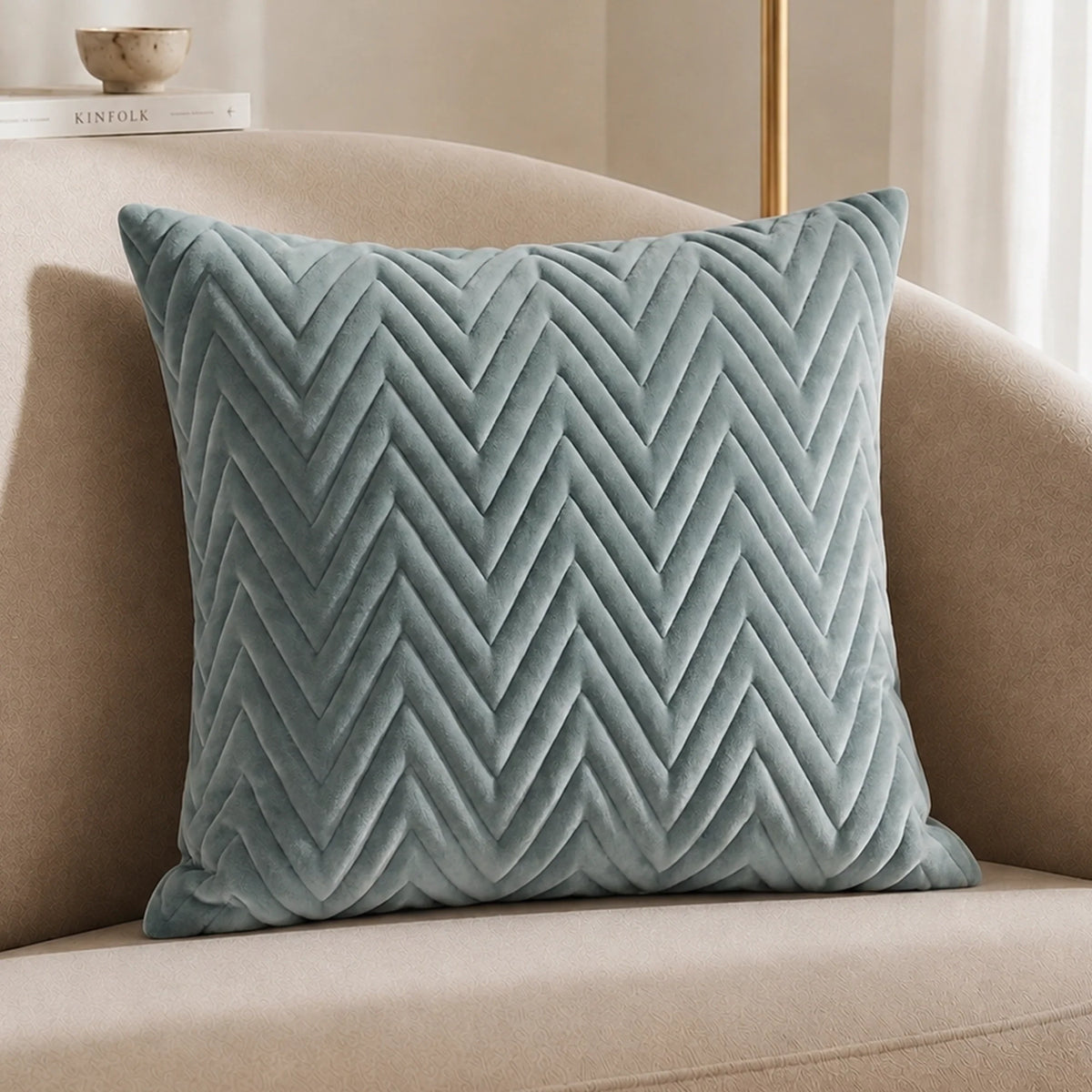 Fort Sawtooth - Quilted Velvet Cushion Cover (Grey)