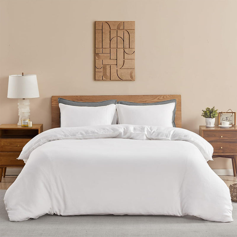 Fort Mellow - Solid Duvet Cover (White)-1