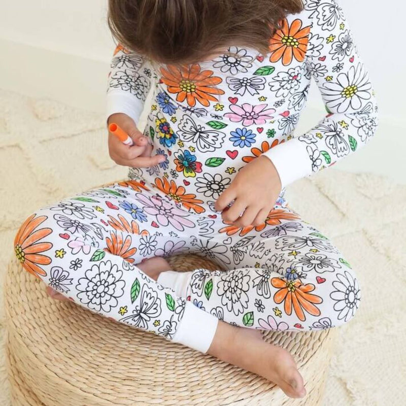 Magic Coloring Pajama Set - Top, Bottom & 12 Markers-14