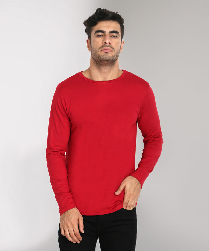 Naturefab Men's Organic Bamboo Full sleeve Tshirt Maroon-1
