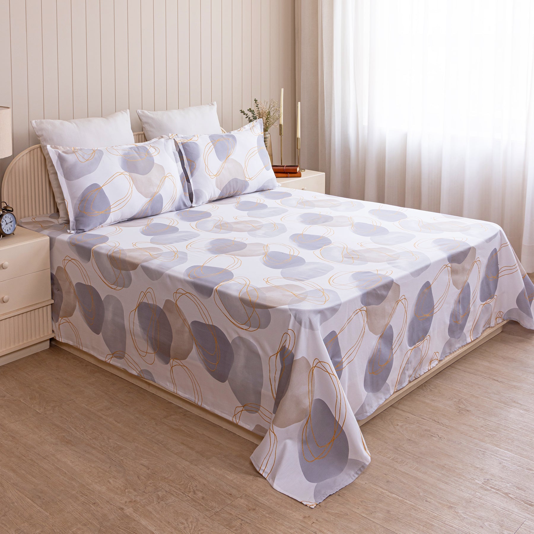 Imprimer Spheres of Serenity - Printed Bedsheet (Multicolor)-3