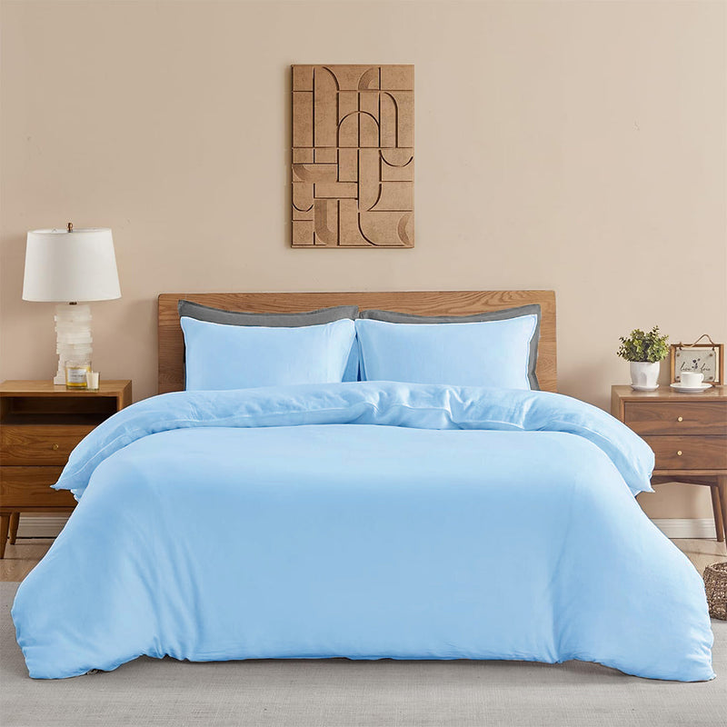 Fort Mellow - Solid Duvet Cover (Light Blue)-1