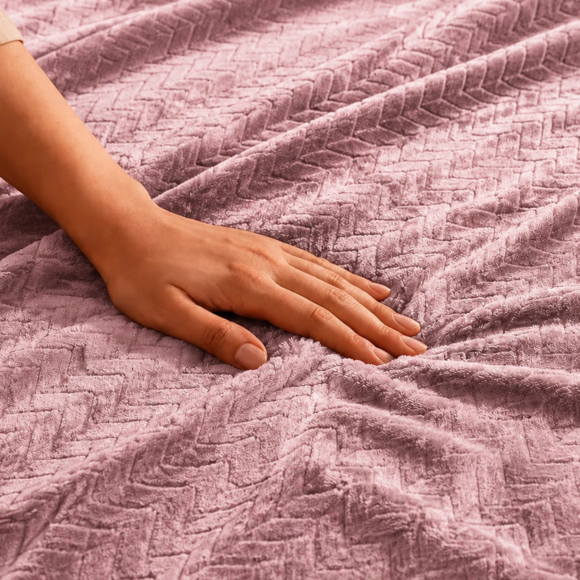 Fort Mellow - Wave Plush Blanket (Pink)-2