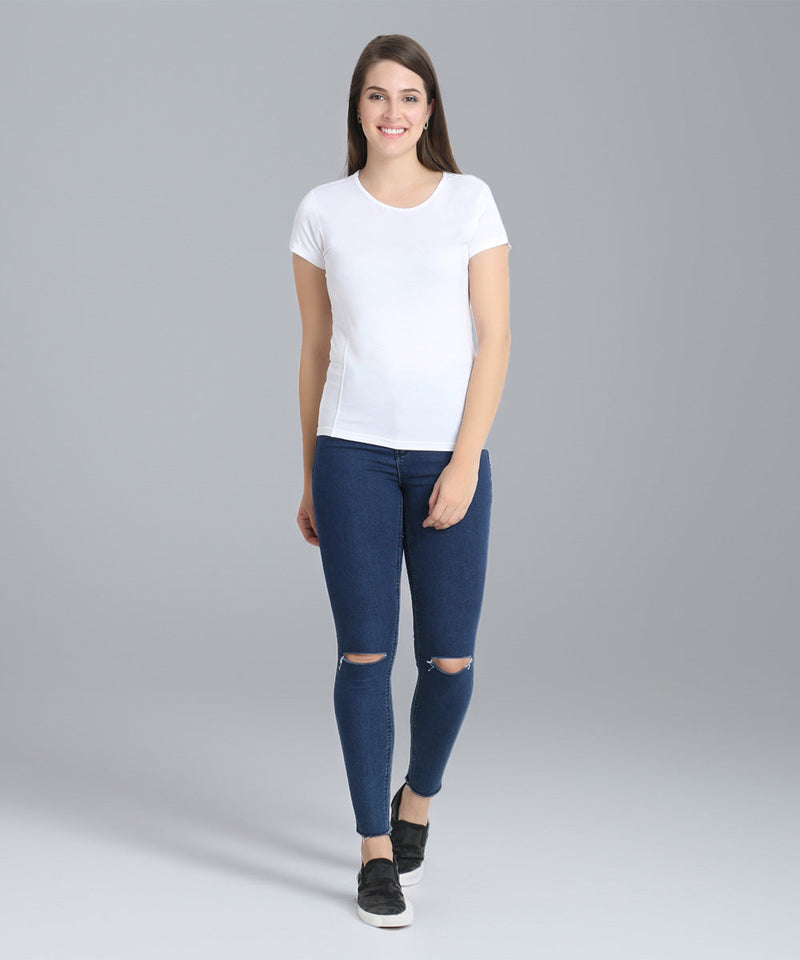 Naturefab Women's Organic Bamboo Tshirt White-6