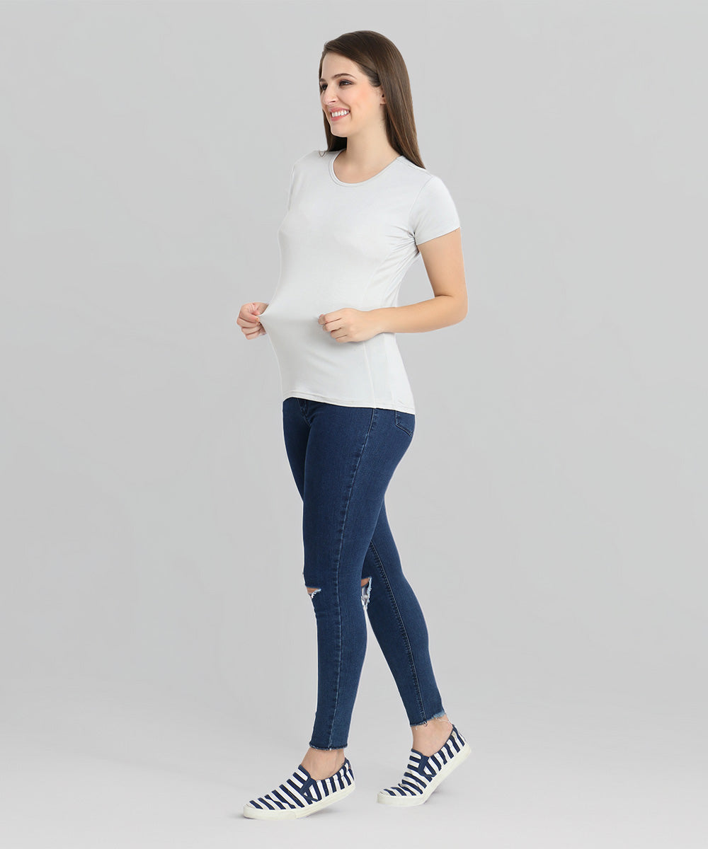 Naturefab Women's Organic Bamboo Tshirt Grey-5