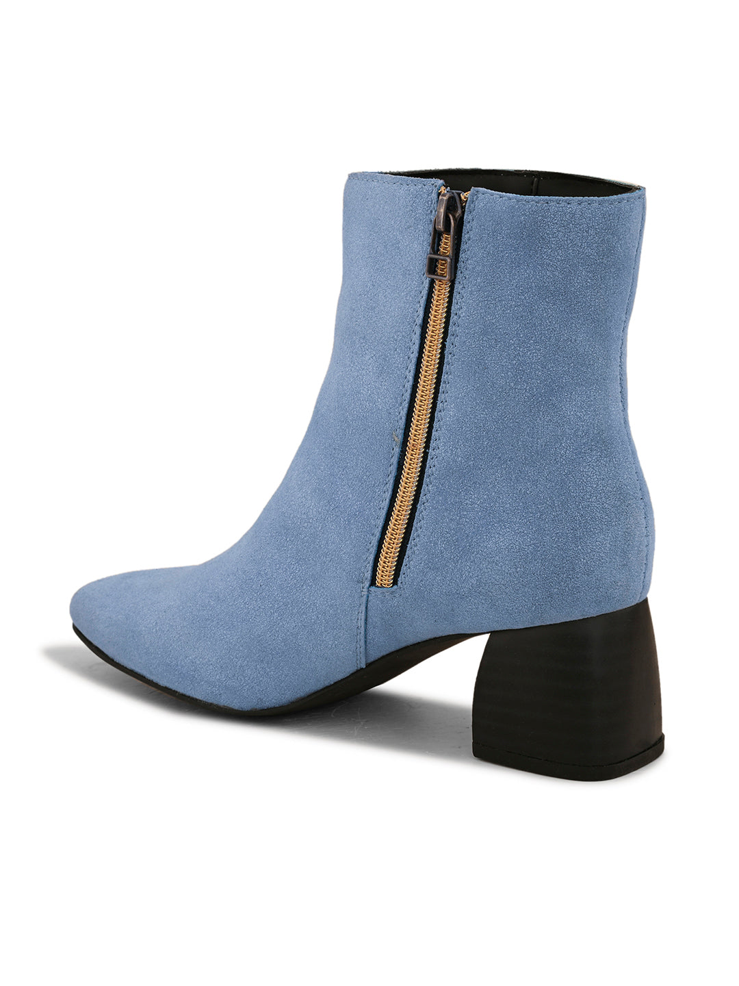 EL PASO Women Blue Faux Leather Casual Chelsea Boots-5