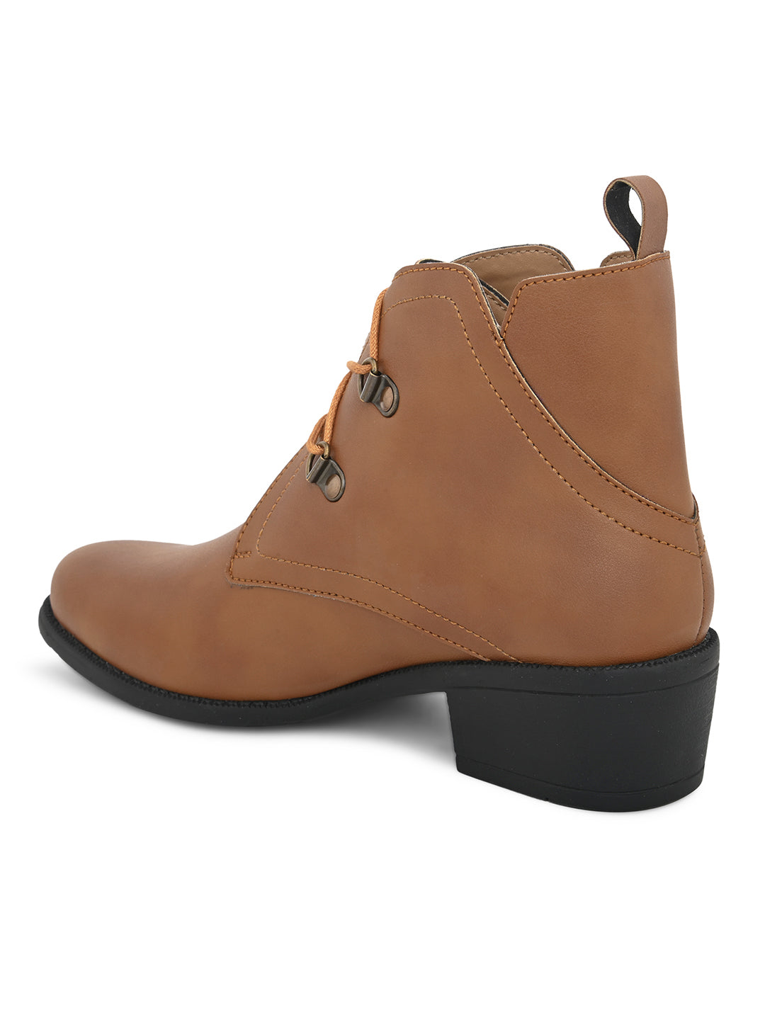 EL PASO Faux Leather Casual Lace Up Boots For Women-2