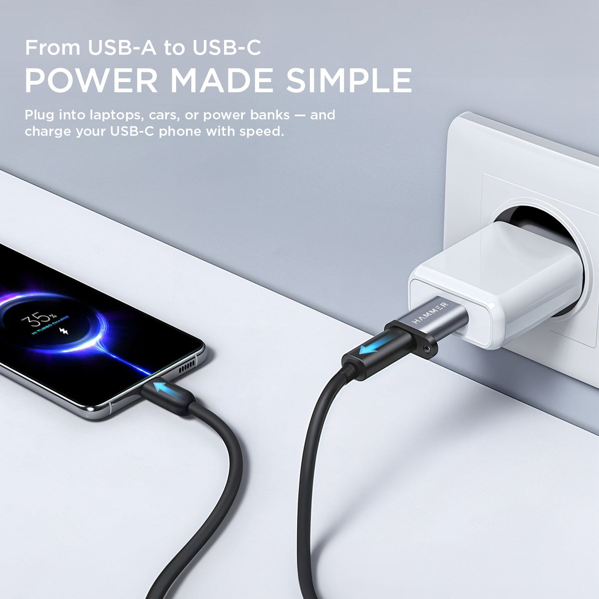 HAMMER USB Type C Female to USB Male OTG Adapter with 5 Gbps High-Speed Data Transfer (Grey)-6