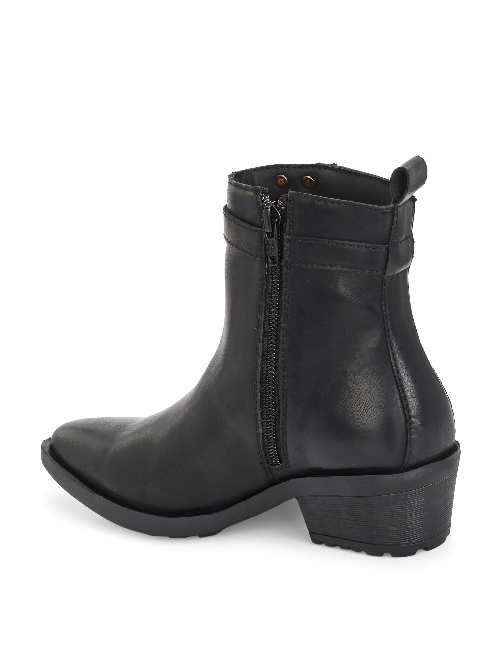 EL PASO Women Faux Leather Casual Slip On Boots