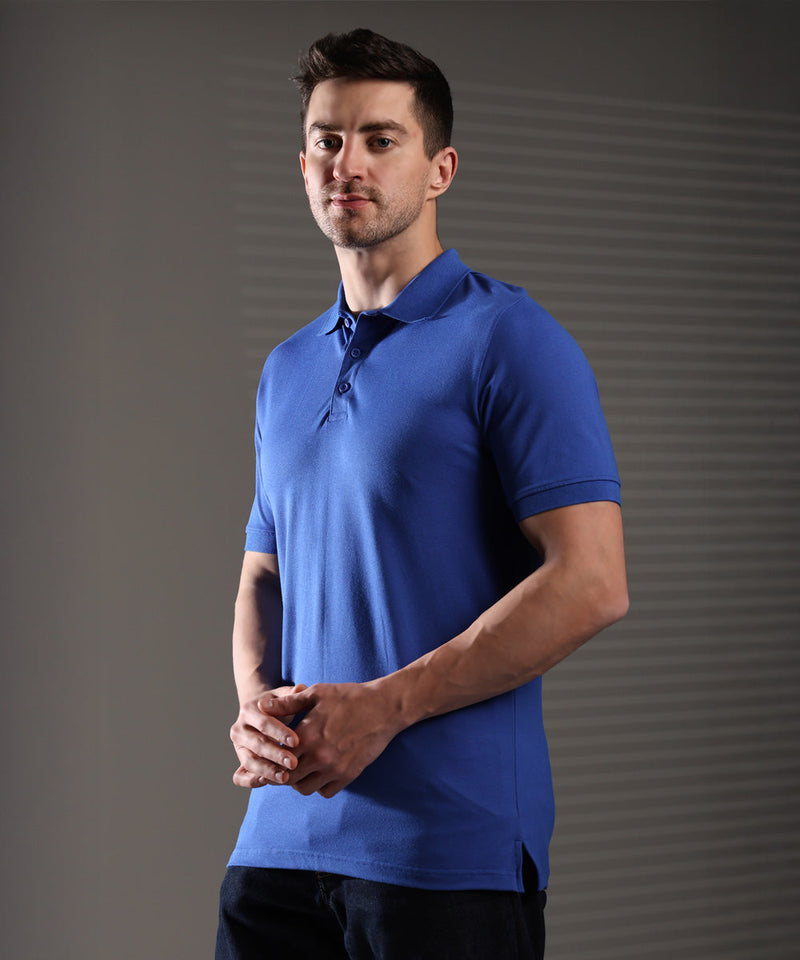 Naturefab Men’s Organic Bamboo Polo Tshirt Airforce Blue-2