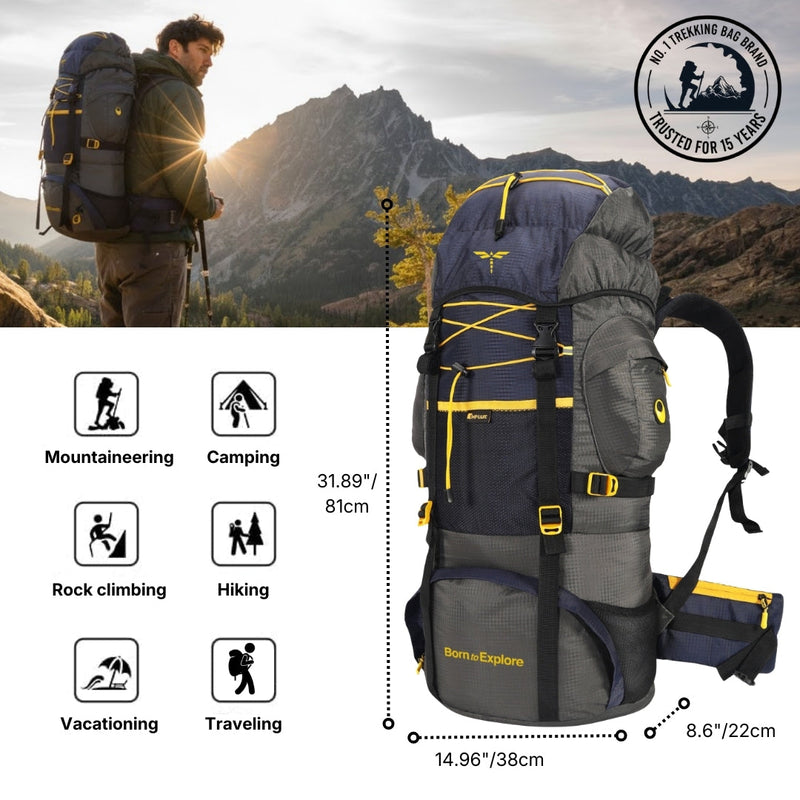 Rucksack trekking bag (Grey)-2