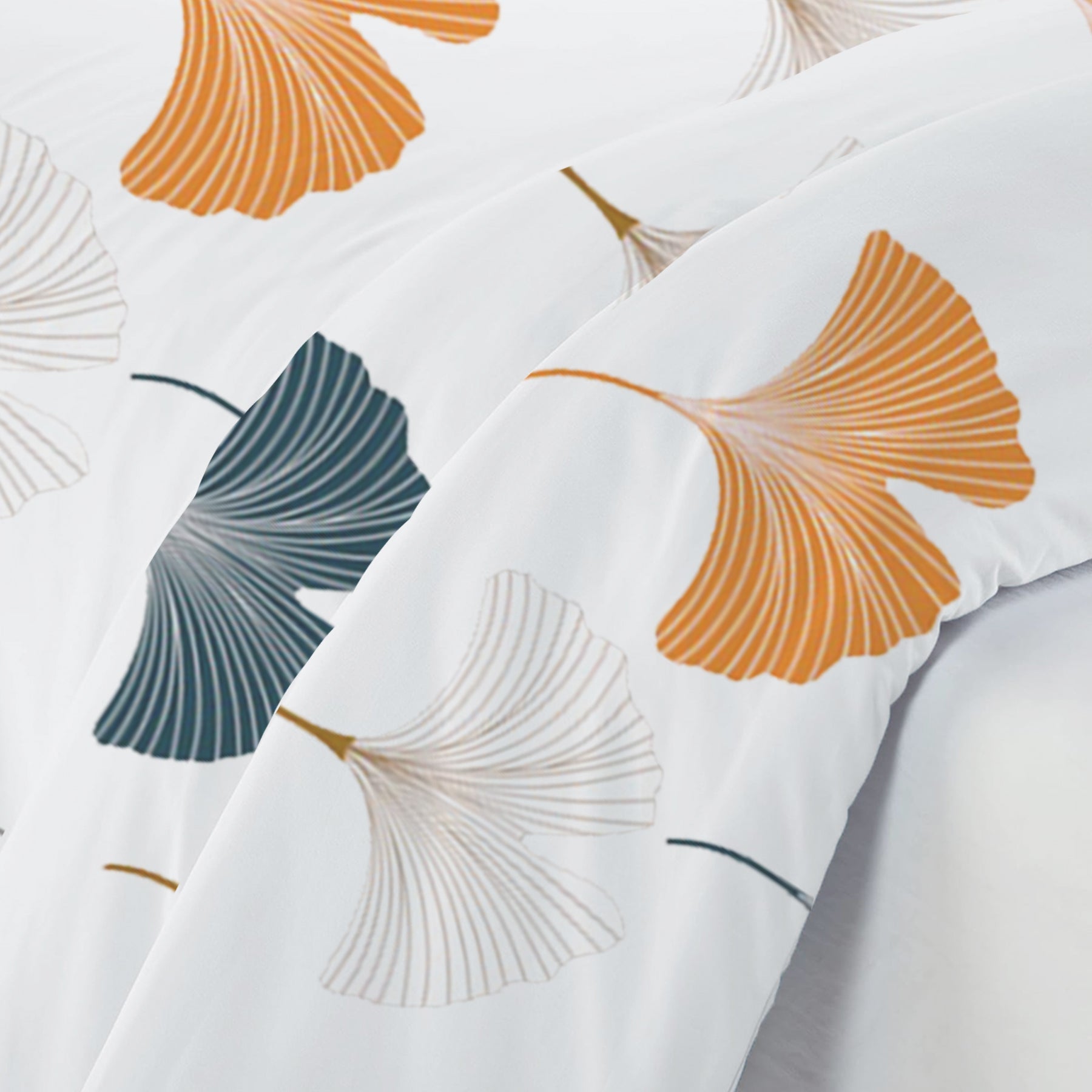 Imprimer Ginkyo - Printed Duvet Cover (Mustard & Grey)-4