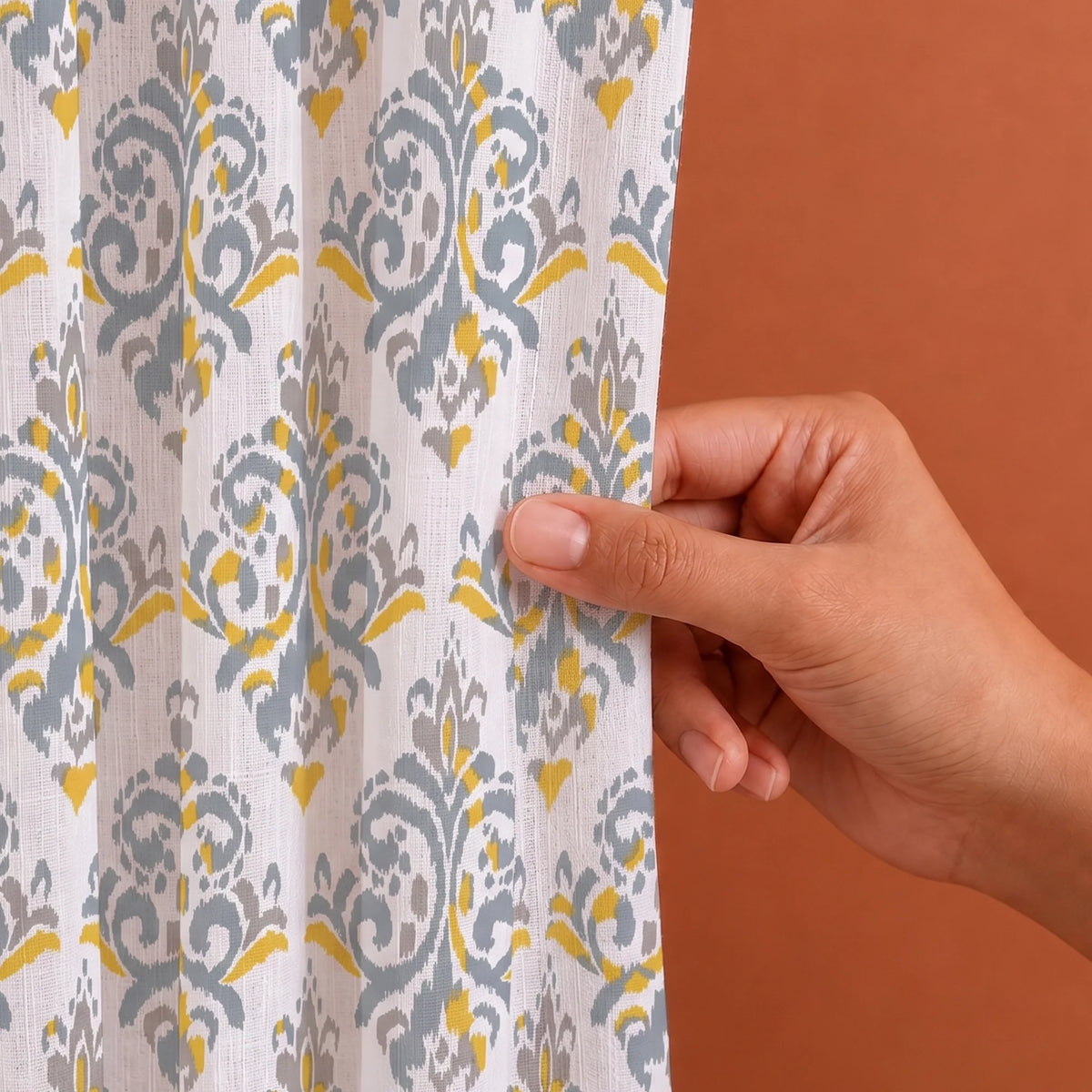 Imprimer Ikat - Printed Semi Blackout Curtain (Yellow)