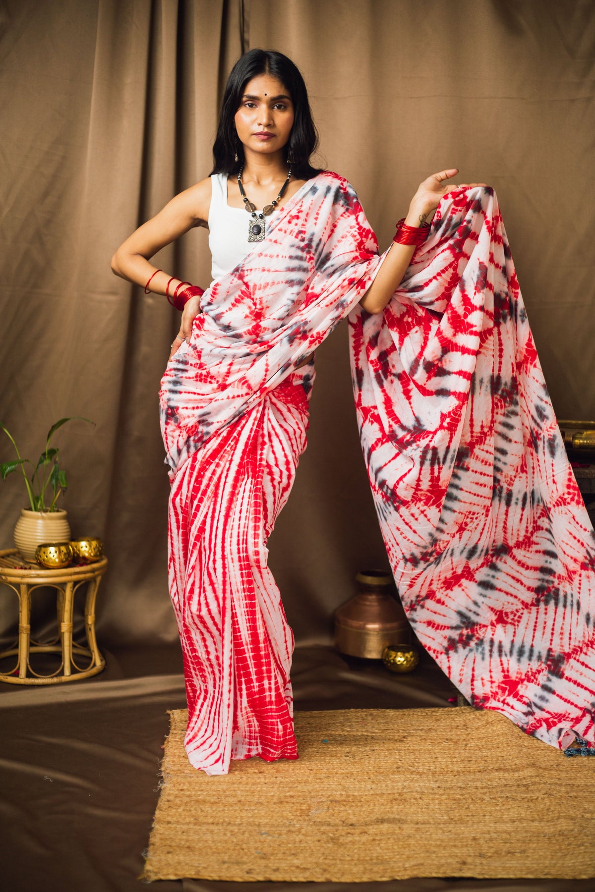 Cotton Mul Tie Dye Saree Laal Ishq-1