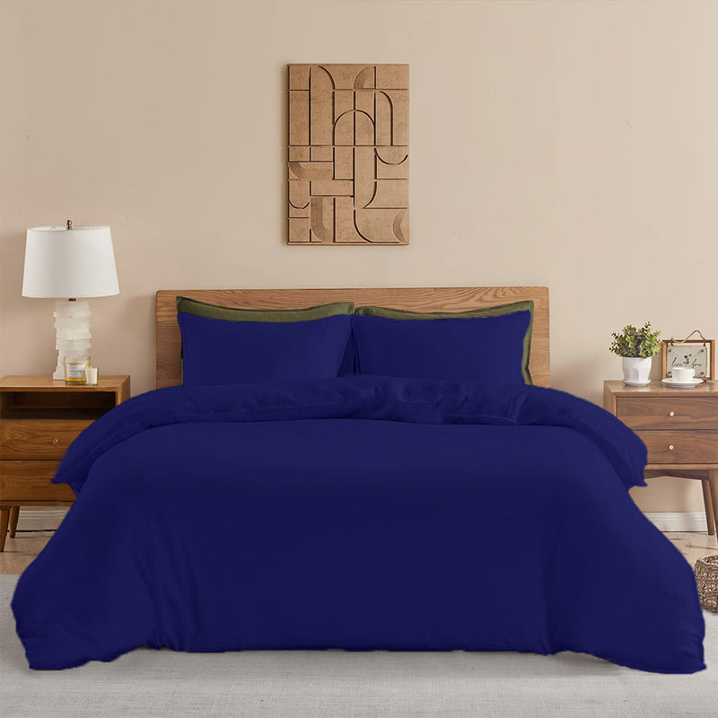 Fort Mellow - Solid Duvet Cover (Navy Blue)-1