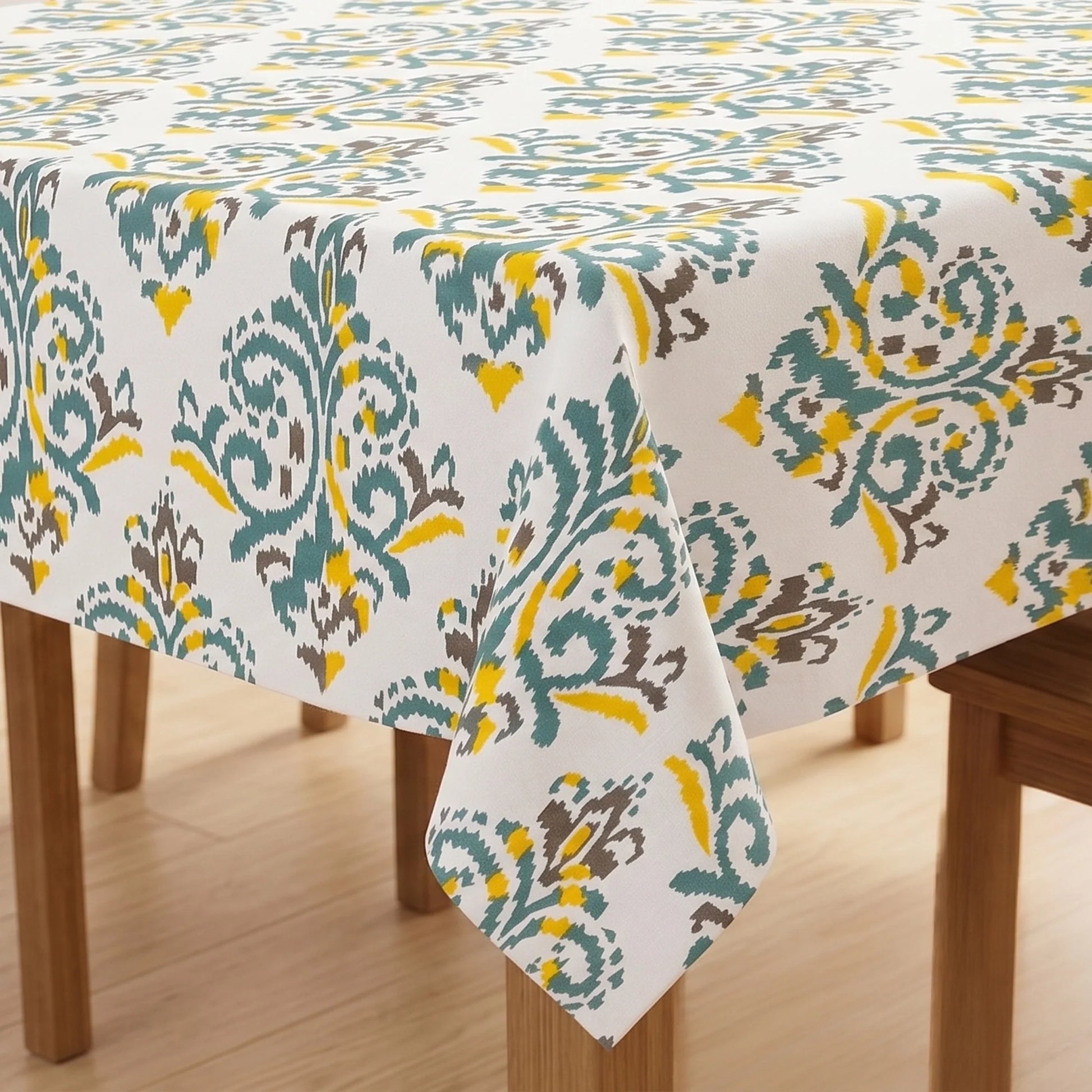 Imprimer Ikat - Printed Dining Table Cover (Yellow)-2