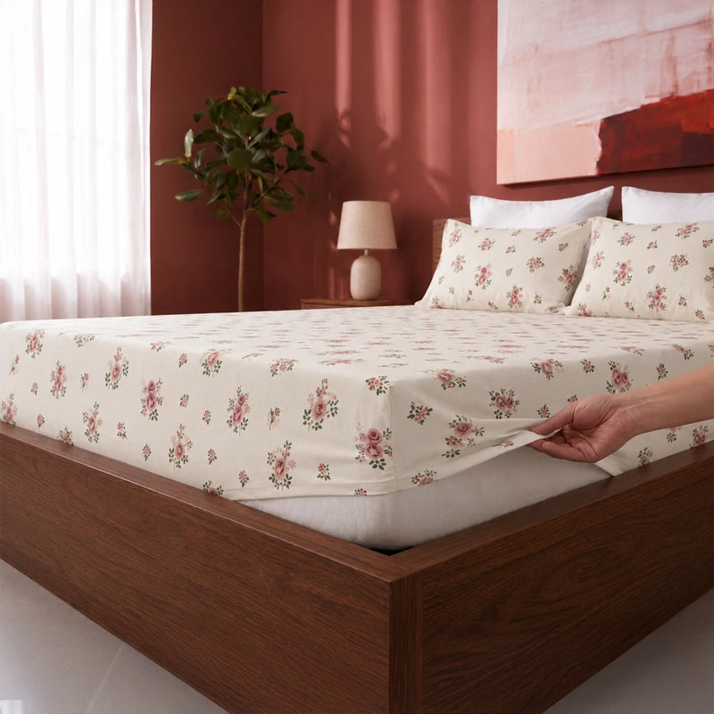 Blush Garden - Floral Fitted Sheet-2