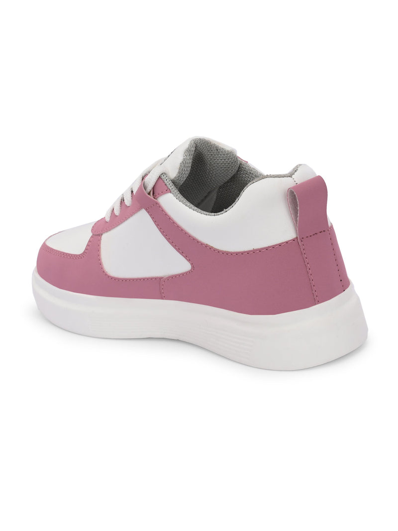 EL PASO Faux Leather Casual Lace Up Sneakers For Women-21