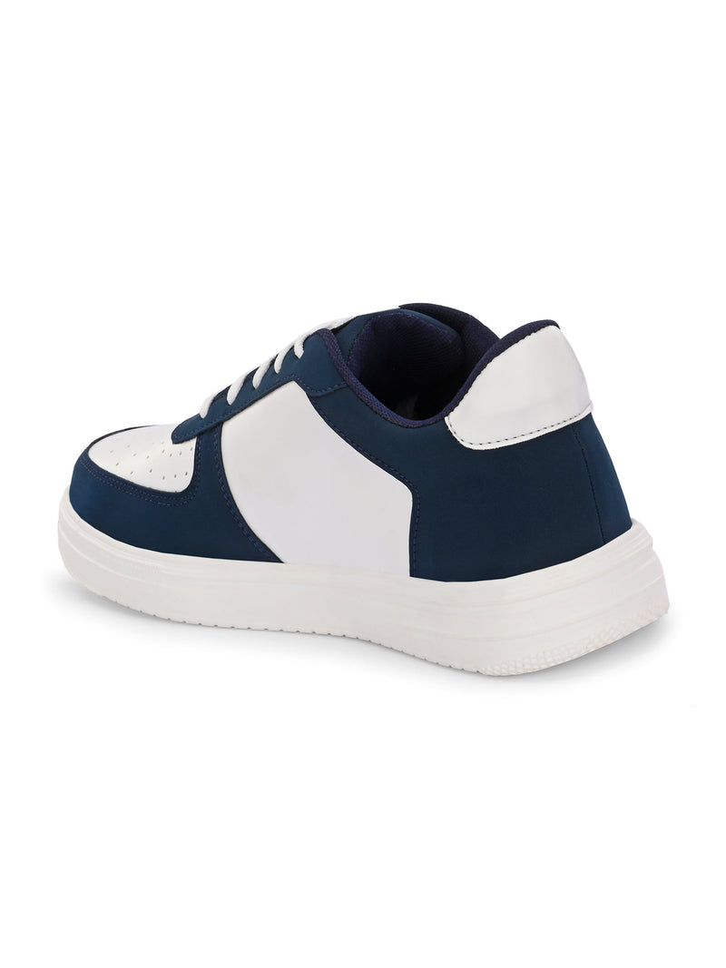 Men Solid Lace Up Sneakers-4