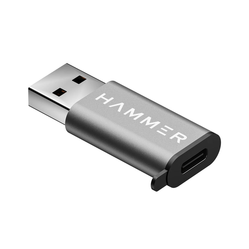 HAMMER USB Type C Female to USB Male OTG Adapter with 5 Gbps High-Speed Data Transfer (Grey)-2
