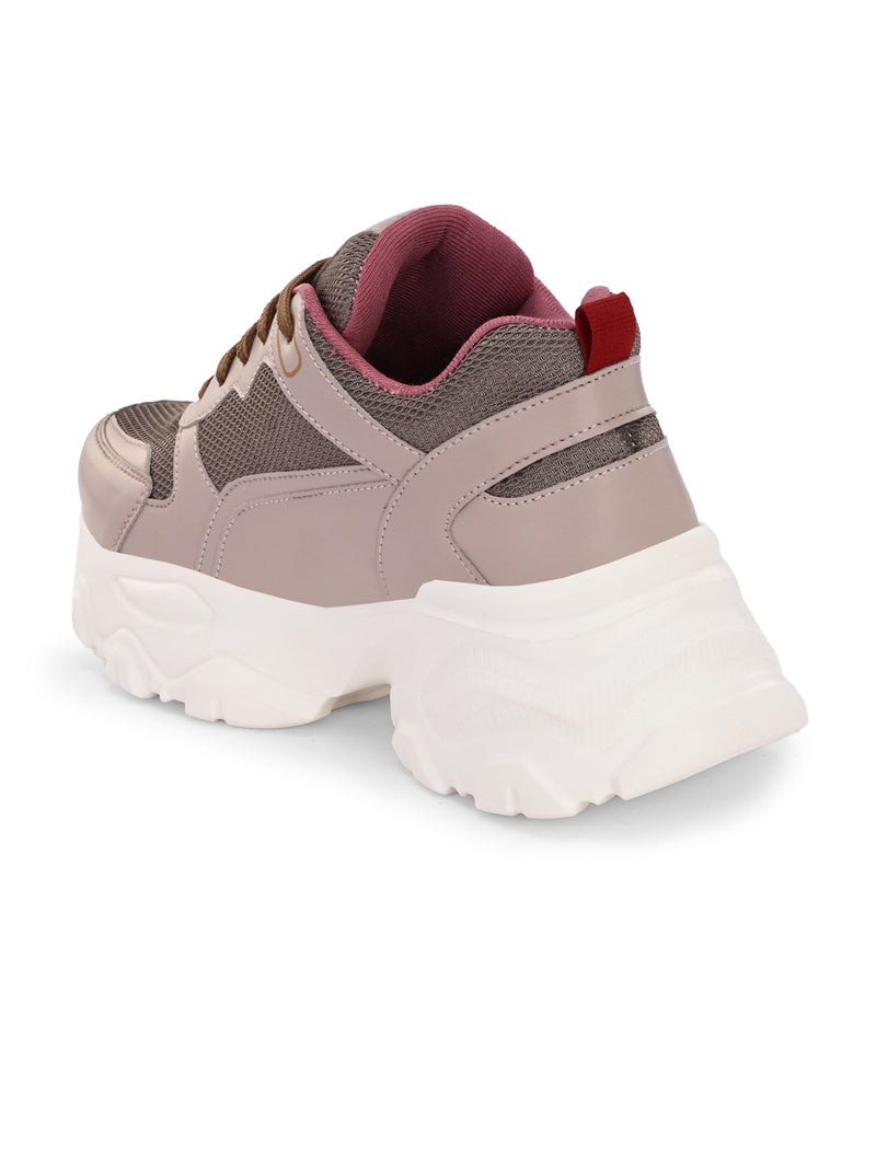 EL PASO Women Faux Leather Casual Lace Up Sneakers-11