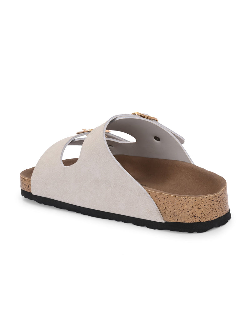 Luxurious Camel Leather Double-Strap Sandal For Women-18