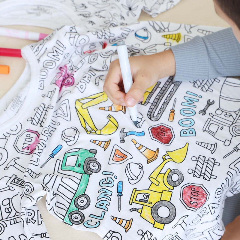 Magic Coloring Pajama Set - Top, Bottom & 12 Markers-2