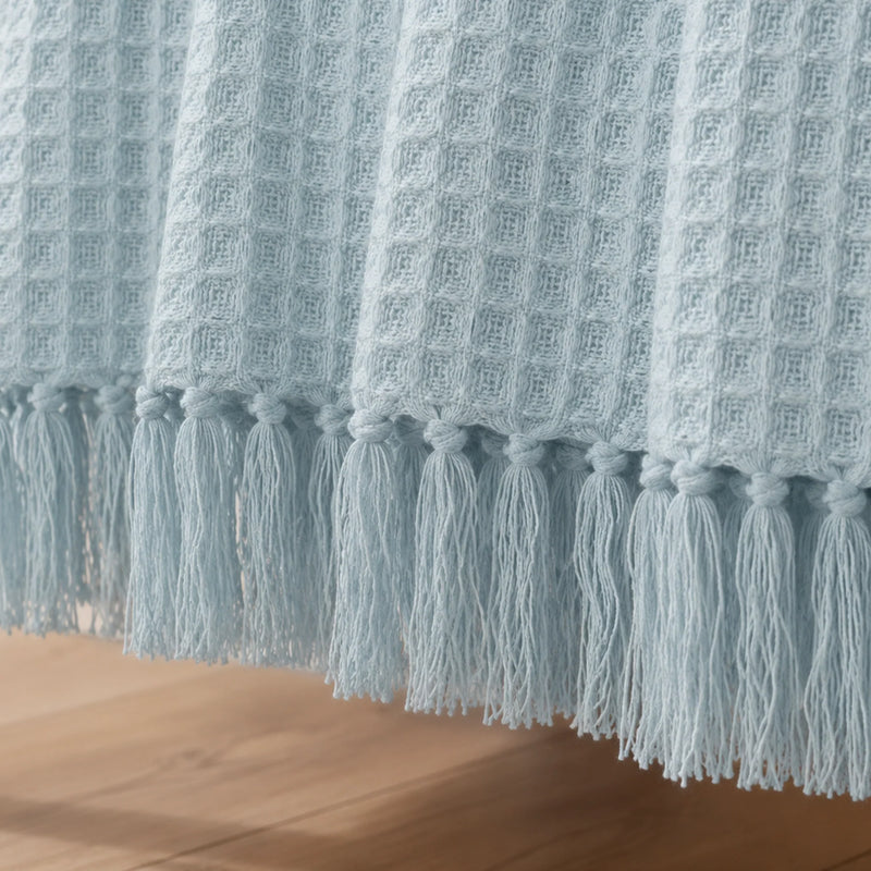 Ice Blue - Waffle Throw-2