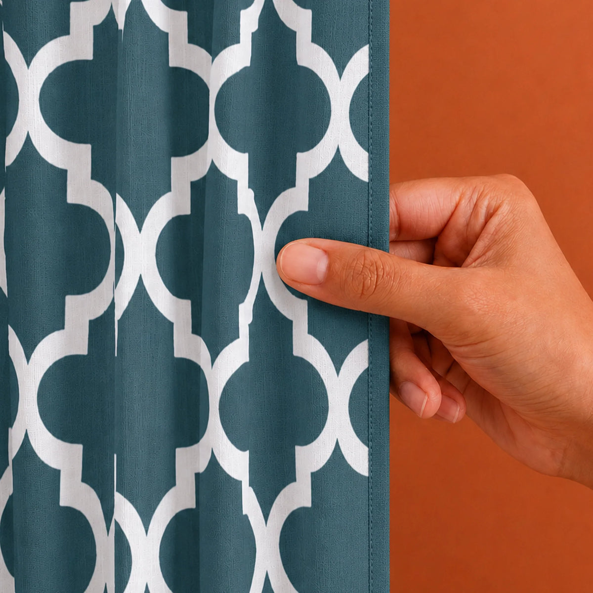 Imprimer Quatrefoil Printed Semi Blackout Curtain