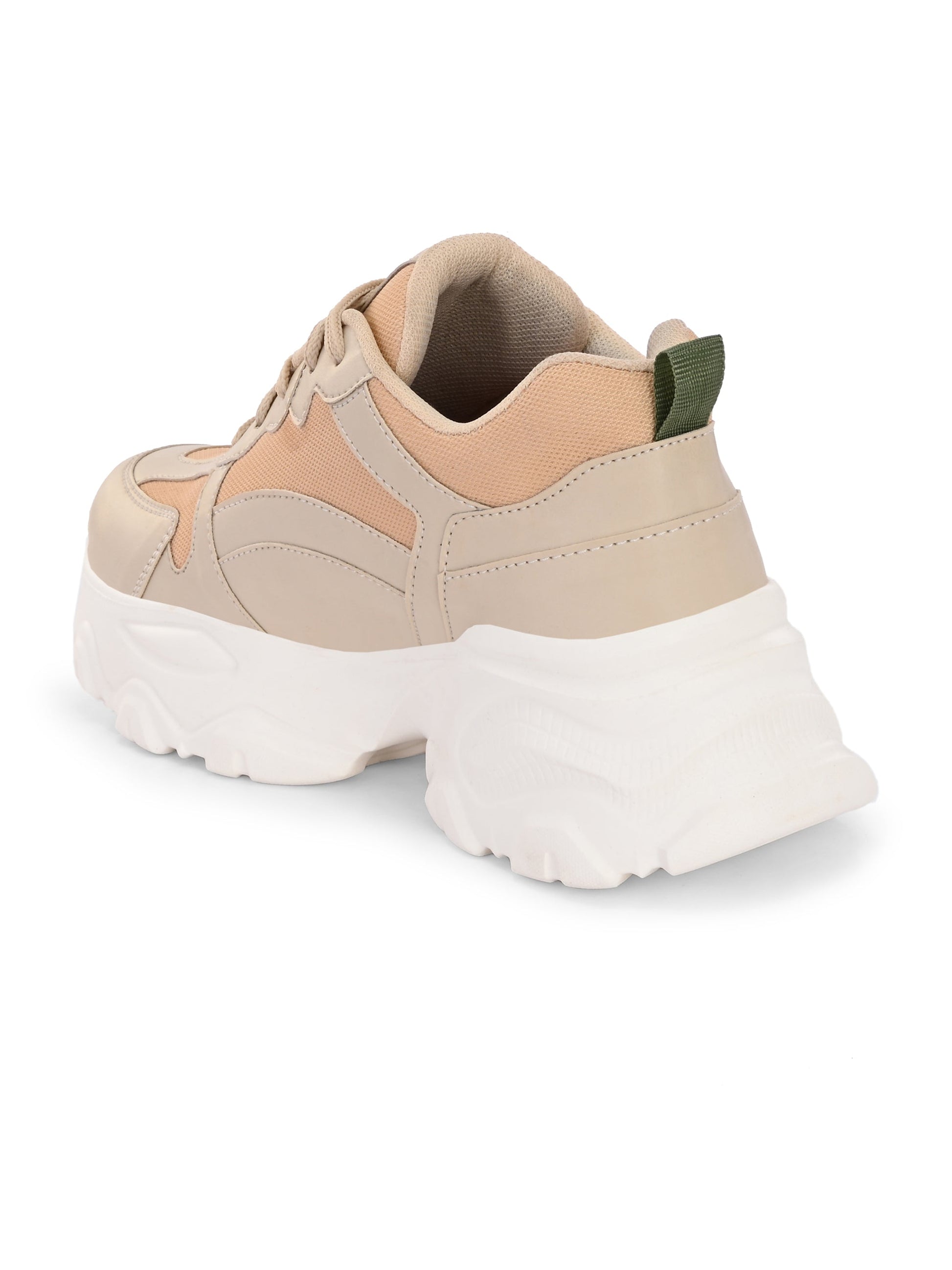 EL PASO Women Faux Leather Casual Lace Up Sneakers-3