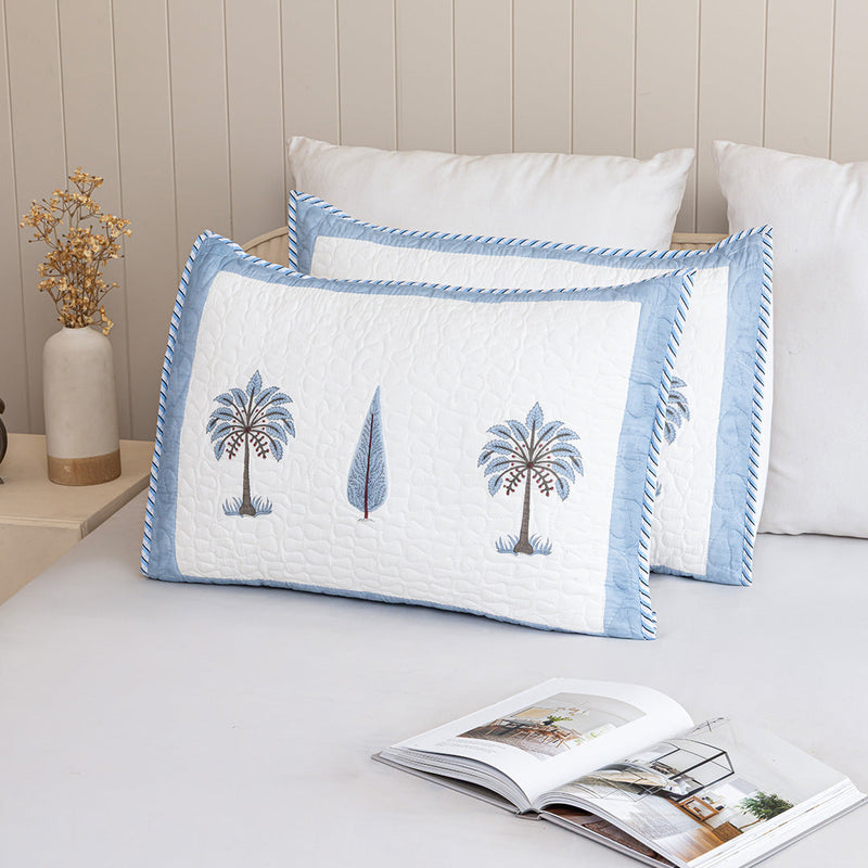 Blue Quilted Pillow Covers-1