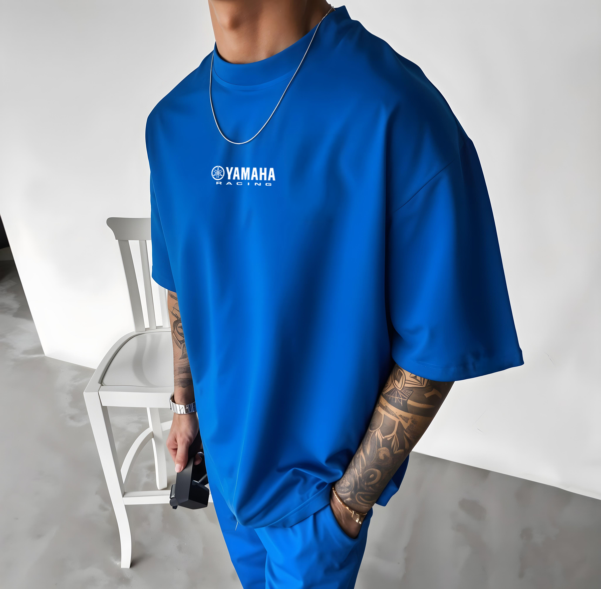 T-Shirt - Yamaha Blue 3 Strip - Oversized