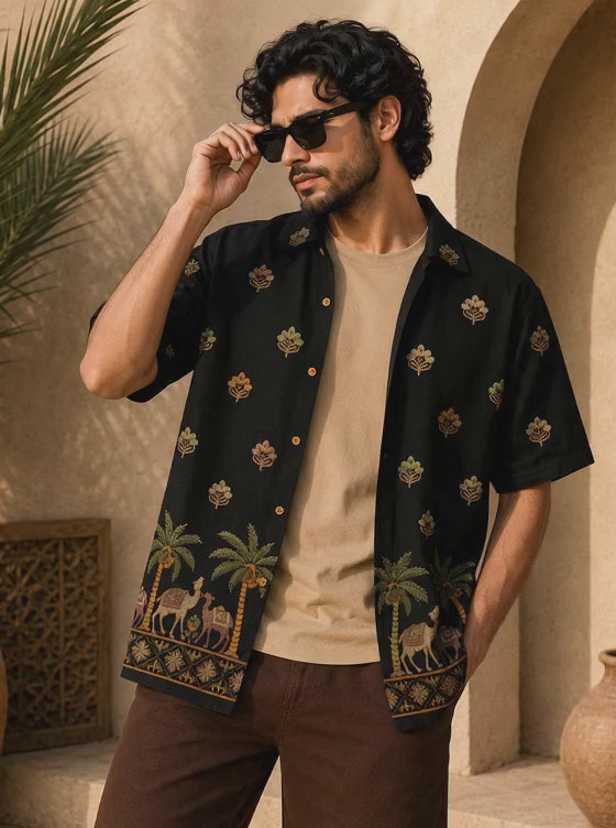 DESERT CULTURE EMBROIDERED OVERSIZE SHIRT