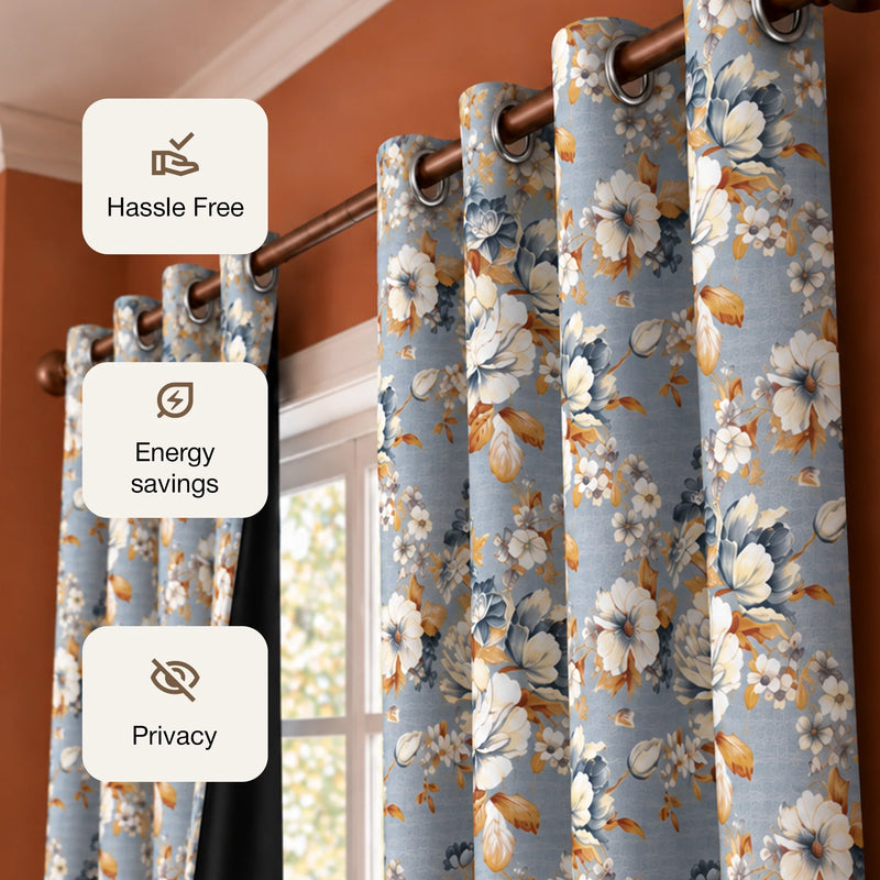 Imprimer Abstract - Digital Printed Blackout Curtain (Delicate Bloom)-4