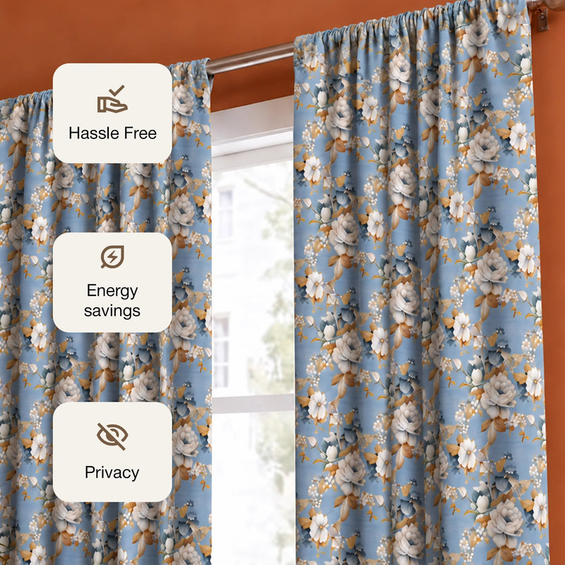 Imprimer Abstract - Digital Printed Blackout Curtain (Delicate Bloom)-3