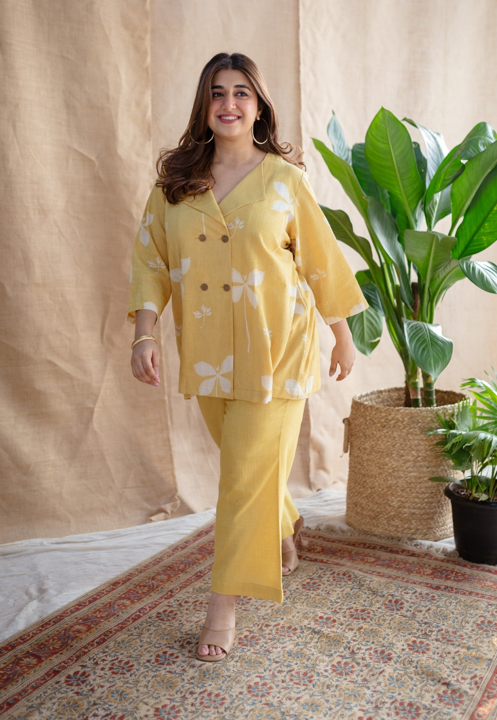 Zuelia Dabu Slub Cotton Co-ord Set